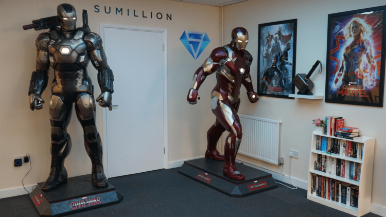 Ironman and War Machine statues, Sumillion HQ