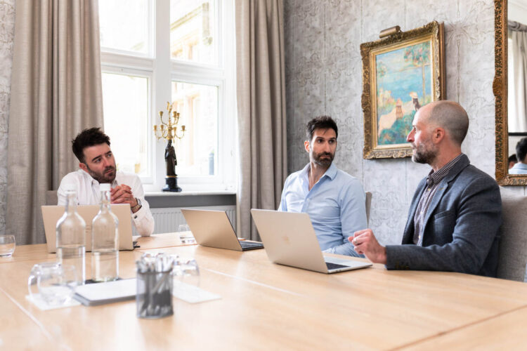 Totality co-founders Pedro Martins and Luis Navarro pictured with Technical Director Charlie Acfield