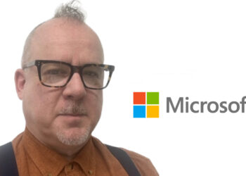 Darren Sharpe with Microsoft logo