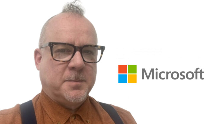 Darren Sharpe with Microsoft logo