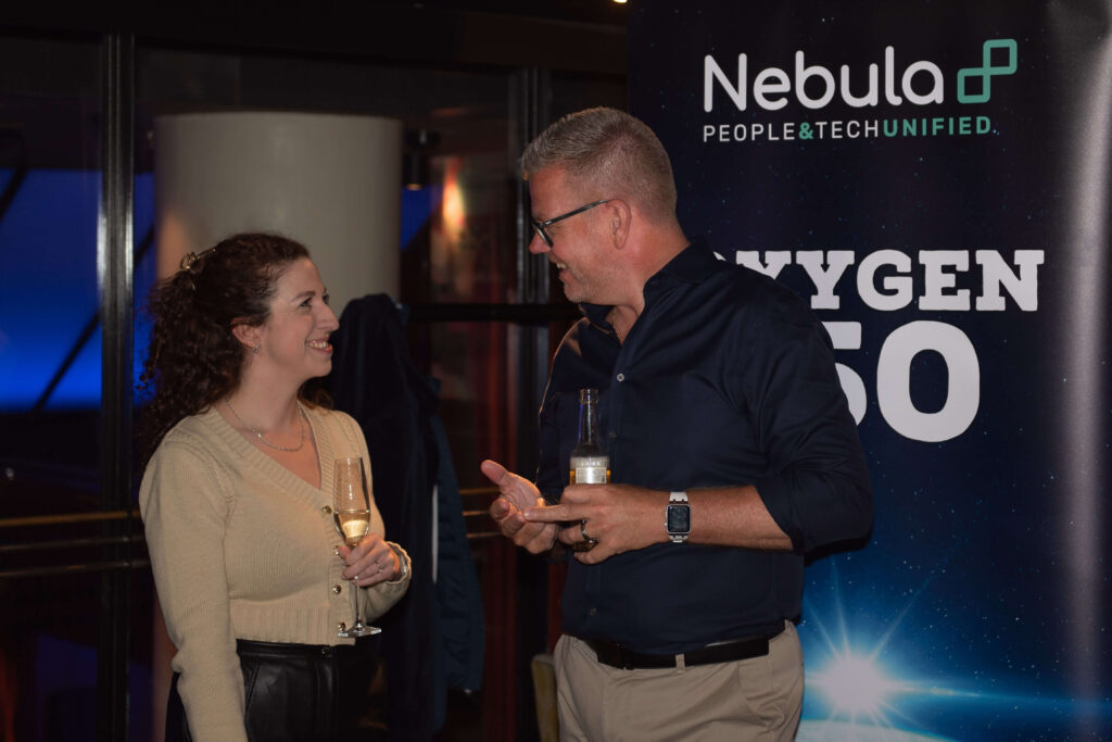 Oxygen 250 2026 dinner - Jenny Latimer, Highgate and Richard Eglon, Nebula Global Services