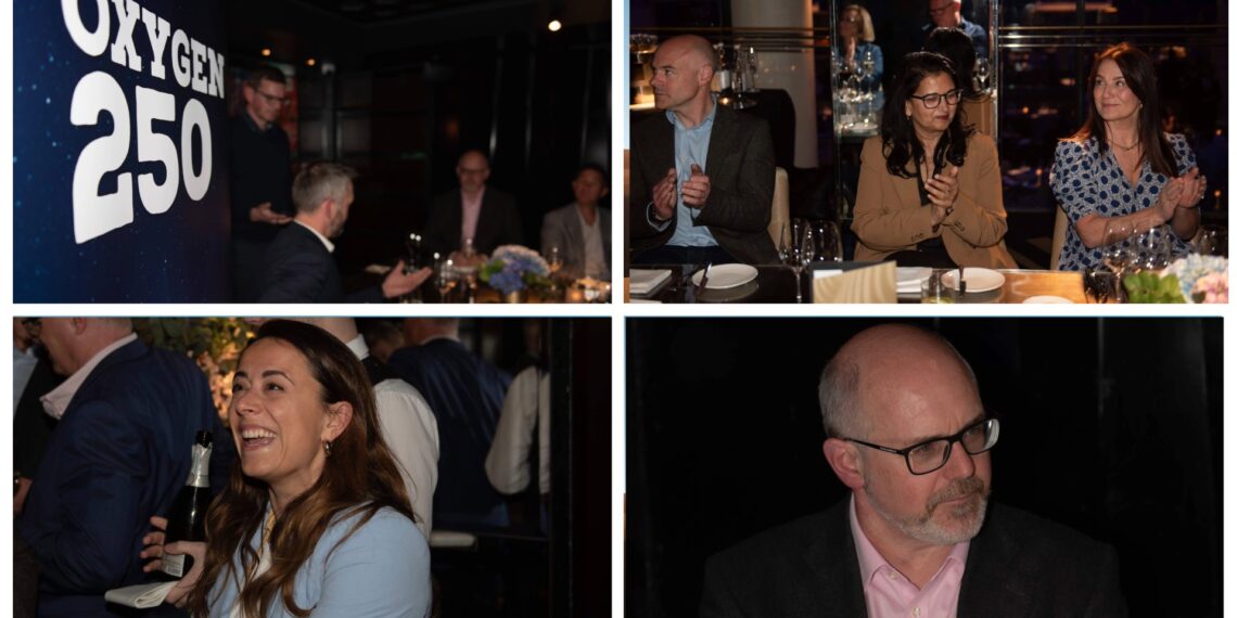 Which 15 UK channel partner leaders attended the Oxygen 250 dinner?