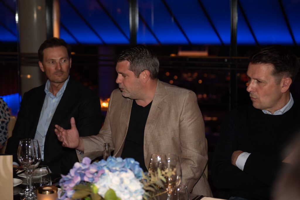 Ross Teague with Russell Brown and Neil Hall at the Oxygen 250 2026 dinner