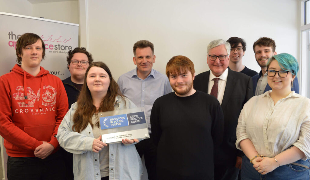 WePurpose Technology team receiving the Investors in Young People Platinum accreditation