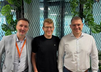 Georgy Bouchkov, Lead West Europe Region, TBS Group, Tim Gaynor, CEO Ideal, and Ivan Zhitiyanov, CEO, TBS Group