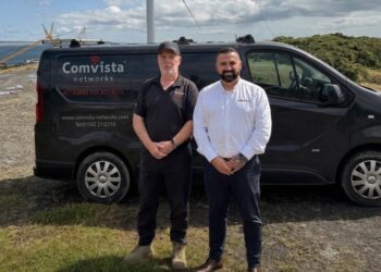 Neill Ferguson, Founder of Comvista with Phillip Emanuel, Comms Director, Flotek