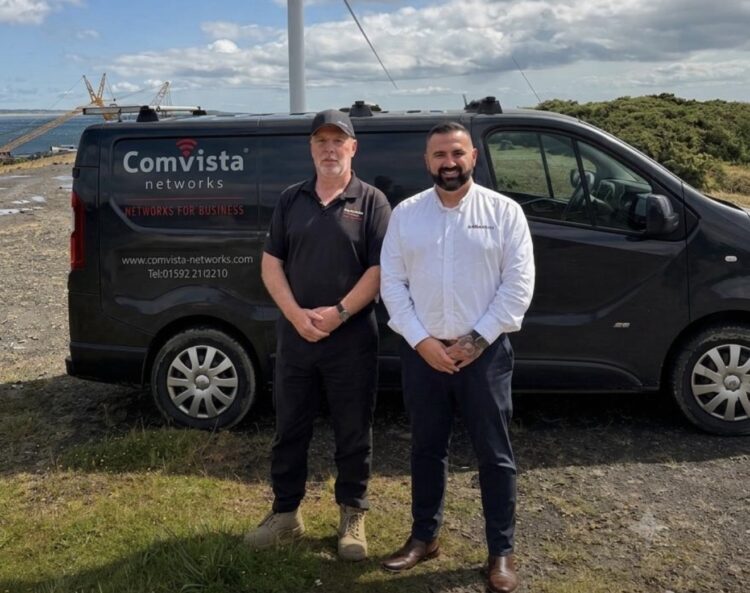 Neill Ferguson, Founder of Comvista with Phillip Emanuel, Comms Director, Flotek